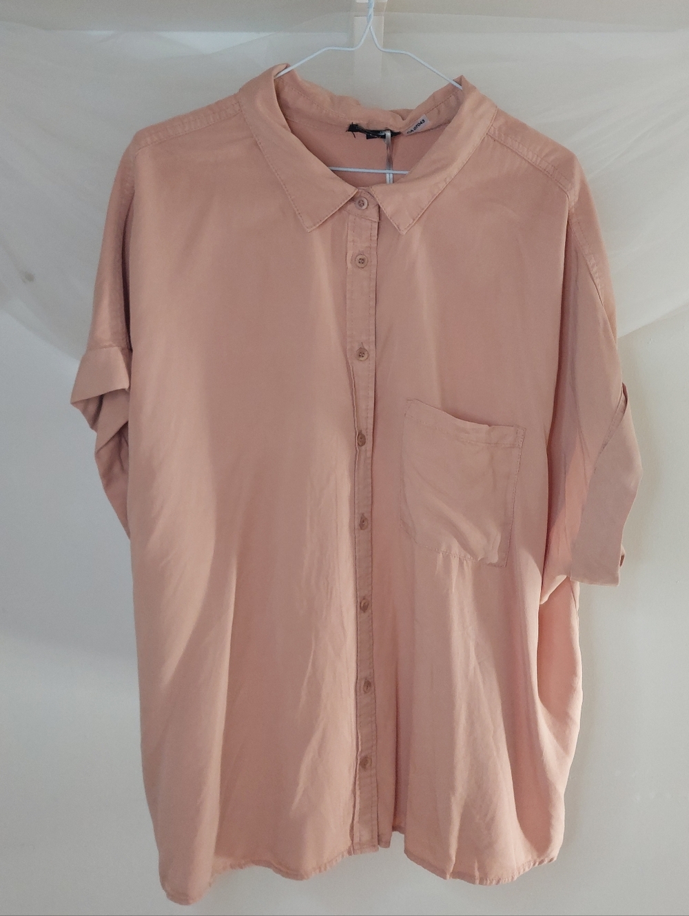 NWT Velvet Heart Blush Pink Tencel Button Down Blouse 2X